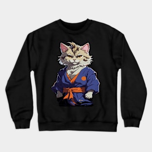 cat martial arts Crewneck Sweatshirt